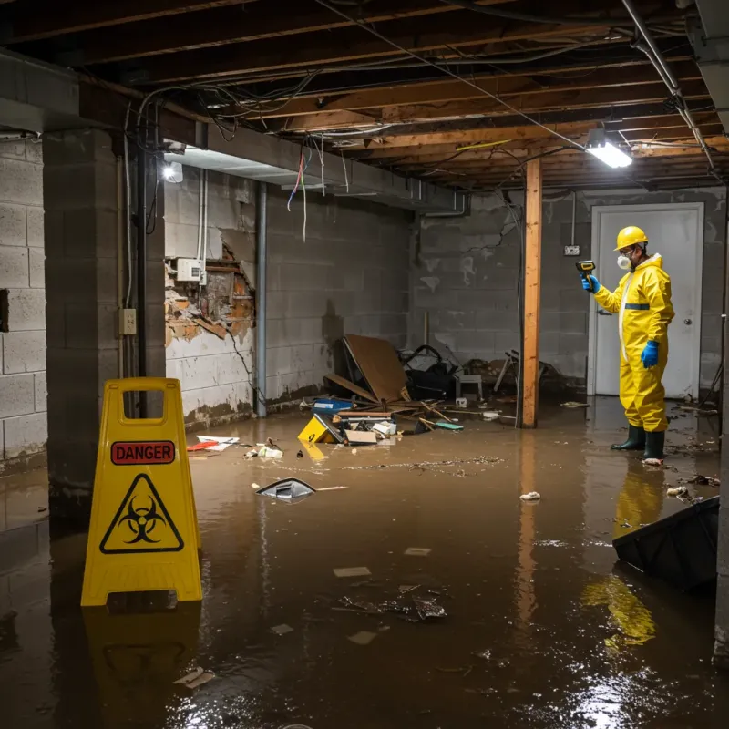 Flooded Basement Electrical Hazard in Stone County, MO Property