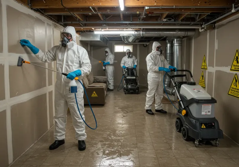 Basement Moisture Removal and Structural Drying process in Stone County, MO